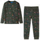vidaXL Dječja pidžama s dugim rukavima kaki 116