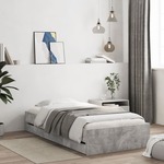 Okvir kreveta s ladicama siva boja betona 100x200 cm drveni