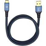 USB 3.0 priključni kabel [1x USB 3.2 gen. 1 utikač A (USB 3.0) - 1x muški konektor USB-C™] 50.00 cm plava boja pozlaćeni kontakti Oehlbach USB Plus C3