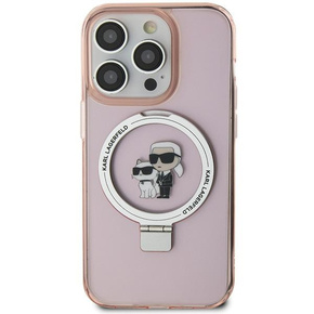 Karl Lagerfeld KLHMN61HMRSKCP Apple iPhone XR / 11 hardcase Ring Stand Karl&amp;Choupettte MagSafe pink