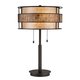 ELSTEAD QZ-LAGUNA-TL | Laguna-EL Elstead stolna svjetiljka 63,5cm 2x s poteznim prekidačem 2x E27 tamno smeđe, antik crveni bakar, taupe