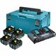 Makita Set Baterija i Punjač Li-ion 4x18V 4,0Ah BL1840B Indikator + DC18RD + Kofer 197503-4