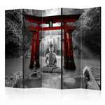 Paravan u 5 dijelova - Buddha Smile (Red) II [Room Dividers] 225x172