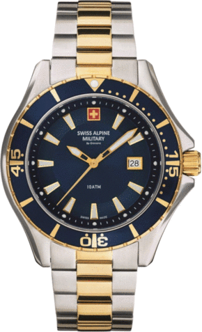 Sat Swiss Alpine Military Diver 7040.1145 Silver/Gold