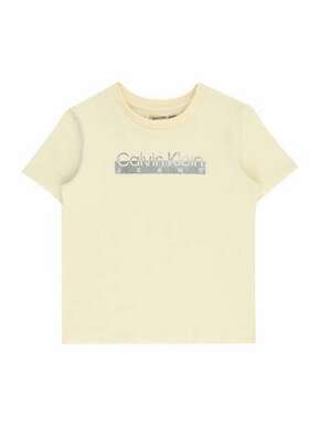 Calvin Klein Jeans Majica pastelno žuta / srebro
