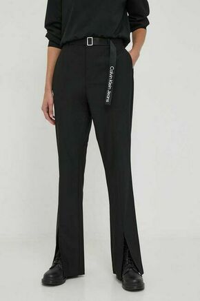 Calvin Klein Jeans Hlače na crtu crna / bijela