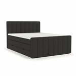 Crni boxspring krevet s prostorom za odlaganje 180x200 cm Ruby – Maison de Rêve