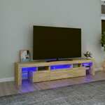vidaXL TV ormarić s LED svjetlima boja hrasta sonome 200x36,5x40 cm