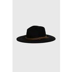 Vuneni šešir Brixton boja: crna - crna. Šešir iz kolekcije Brixton. Model s uskim obodom, izrađen od vunenog materijala.