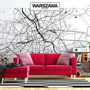 Samoljepljiva foto tapeta - Warsaw Map 343x245