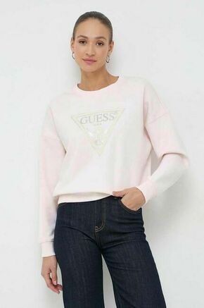 GUESS Sweater majica zlatna / pastelno roza