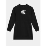 Calvin Klein Jeans Džemper haljina Metallic Monogram IG0IG02315 Crna Regular Fit