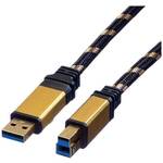 Roline USB kabel USB 3.2 gen. 1 (USB 3.0) USB-A utikač, USB-B utikač 3.00 m crna, zlatna dvostruko zaštićen, pozlaćeni kontakti 11.02.8903