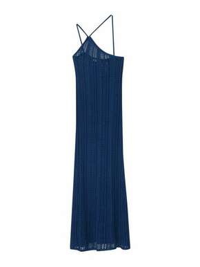 Pull&amp;Bear Pletena haljina tamno plava
