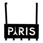 Crna zidna vješalica s 5 kukica Compactor Paris