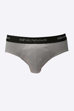 Emporio Armani Underwear - Slip gaćice (2 pack) - crna. Slip gaćice oz kolekcije Emporio Armani Underwear. Model izrađen od glatke pletiva. U setu dva para.