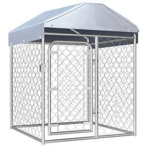 Vanjski kavez za pse s krovom 100 x 100 x 125 cm