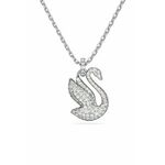 Ogrlica Swarovski Iconic Swan - srebrna. Ogrlica iz kolekcije Swarovski. Model s ukrasnim privjeskom, izrađen od tankog lanca.