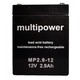 Baterija akumulatorska MULTIPOWER, 12V, 2.9Ah, 79x56x107 mm