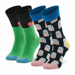 Set od 2 para dječjih visokih čarapa Happy Socks KCAT02-9300 Šarena