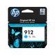 HP 912 Cyan Ink Cartridge, 3YL77AE