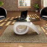 vidaXL Stolić za kavu staklenom pločom stol bijele boje visokim sjajem