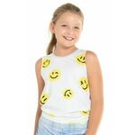 Majica kratkih rukava za djevojčice Lucky in Love Novelty Print Smiles For Miles Tie Back Tank - multicolor
