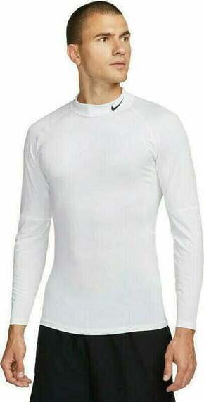 Nike Dri-Fit Fitness Mock-Neck Long-Sleeve Mens Top White/Black M Majica za fitnes