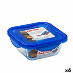 Hermetička Kutija za Ručak Pyrex Cook &amp; Go 16,7 x 16,7 x 7 cm Plava 850 ml Staklo (6 kom.) , 3540 g