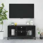 vidaXL TV ormarić crni 105 x 35 x 52 cm od čelika i stakla