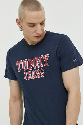 Pamučna majica Tommy Jeans boja: tamno plava