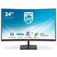 Philips 241E1SC/00 monitor, VA, 23.6"/23.8"/24", 16:9, 1920x1080, 75Hz, HDMI, DVI, VGA (D-Sub), USB