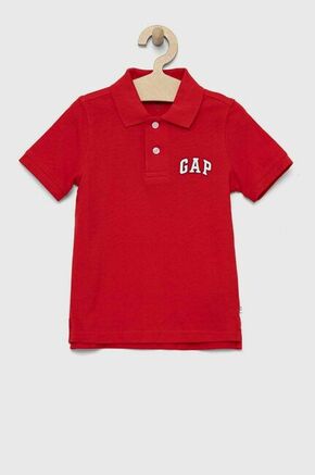 Pamučna polo majica GAP boja: crvena