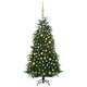 vidaXL Umjetno božićno drvce LED s kuglicama zeleno 180 cm PVC i PE