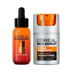 L'Oréal Paris Men Expert Hydra Energetic Vitamin C Shot Serum Set serum za lice 30 ml + dnevna krema za lice 50 ml za muškarce