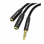 Vention 3.5mm Male to 2*3.5mm Female Stereo Splitter Cable 0.3M Black VEN-BBMBY VEN-BBMBY