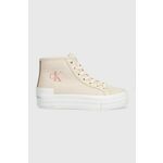 Tenisice Calvin Klein Jeans BOLD VULC FLATF MID CS ML BTW za žene, boja: ružičasta, YW0YW01392