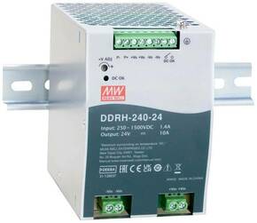 DC/DC pretvorba 240W DIN tračnica 250-1500V 24V Mean Well DDRH-240-24 1 St.