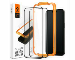 SPIGEN GlastR Alginmaster Full zaštita ekrana staklo iPhone 15 Plus crno 2kom