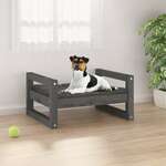 Krevet za pse sivi 55 5x45 5x28 cm od masivne borovine