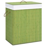 vidaXL Košara za rublje od bambusa zelena 83 L