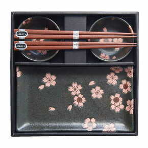 6-dijelni set sivog keramičkog posuđa za sushi MIJ Sakura