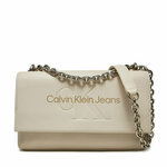 Torbica Calvin Klein Jeans Sculpted Ew Flap Wichain25 Mono K60K612221 Écru
