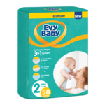 Evy Baby Jednokratne pelene 3 u 1 sistem, Twin, 2 Mini, 3 - 6 kg (58 kom)