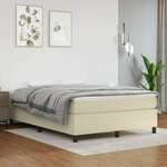 Okvir za krevet s oprugama krem 140x200 cm od umjetne kože
