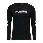Pamučna majica dugih rukava Hummel boja: crna, s tiskom - crna. Majica dugih rukava iz kolekcije Hummel izrađena od elastičnog pletiva. Model od prozračnog, pamučnog materijala.