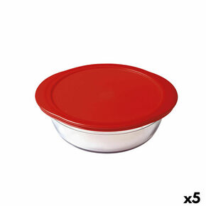 Okrugla Kutija za Ručak s Poklopcem Ô Cuisine Cook &amp; Store 21 x 21 x 7 cm Crvena 1