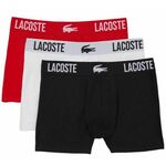 Bokserice Lacoste Branded Jersey Trunk 3P - black/red/white