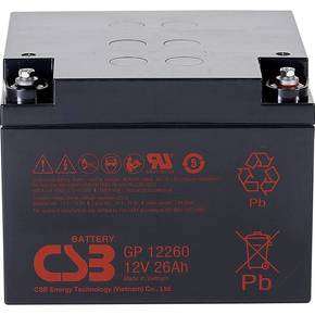 CSB Battery GP 12260 Standby USV GP12260B1 olovni akumulator 12 V 26 Ah olovno-koprenasti (Š x V x D) 166 x 125 x 175 mm M5 vijčani priključak bez održavanja