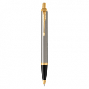 Parker Royal IM kemijska olovka od brušenog metala sa zlatnom kopčom